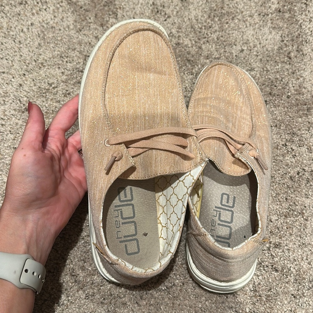 Light pink sparkly Hey Dude